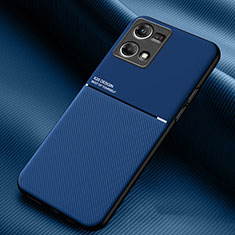 Ultra-thin Silicone Gel Soft Case Cover with Magnetic for Oppo Reno7 4G Blue
