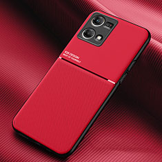 Ultra-thin Silicone Gel Soft Case Cover with Magnetic for Oppo Reno7 4G Red