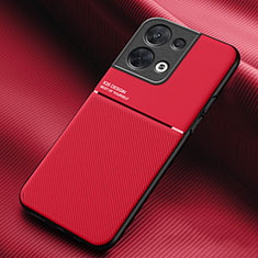 Ultra-thin Silicone Gel Soft Case Cover with Magnetic for Oppo Reno8 5G Red