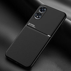 Ultra-thin Silicone Gel Soft Case Cover with Magnetic for Oppo Reno8 T 5G Black