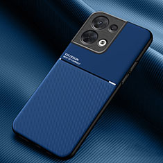 Ultra-thin Silicone Gel Soft Case Cover with Magnetic for Oppo Reno9 5G Blue