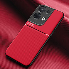 Ultra-thin Silicone Gel Soft Case Cover with Magnetic for Oppo Reno9 Pro+ Plus 5G Red