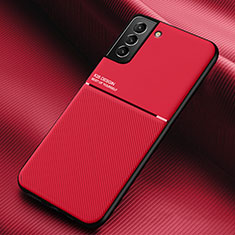 Ultra-thin Silicone Gel Soft Case Cover with Magnetic for Samsung Galaxy S21 5G Red
