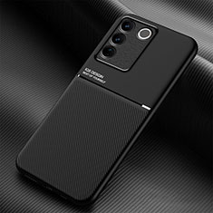 Ultra-thin Silicone Gel Soft Case Cover with Magnetic for Vivo V27 Pro 5G Black
