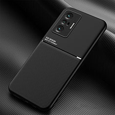 Ultra-thin Silicone Gel Soft Case Cover with Magnetic for Vivo X70t Black
