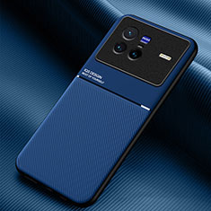Ultra-thin Silicone Gel Soft Case Cover with Magnetic for Vivo X80 5G Blue
