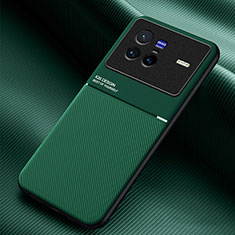 Ultra-thin Silicone Gel Soft Case Cover with Magnetic for Vivo X80 5G Green