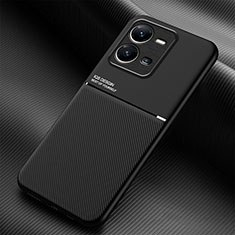 Ultra-thin Silicone Gel Soft Case Cover with Magnetic for Vivo X80 Lite 5G Black