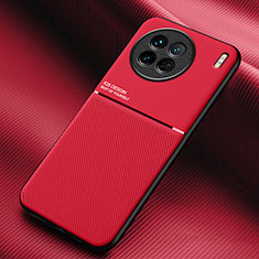 Ultra-thin Silicone Gel Soft Case Cover with Magnetic for Vivo X90 5G Red