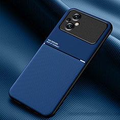 Ultra-thin Silicone Gel Soft Case Cover with Magnetic for Xiaomi Poco M5 4G Blue