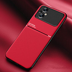 Ultra-thin Silicone Gel Soft Case Cover with Magnetic for Xiaomi Poco M5 4G Red