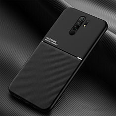 Ultra-thin Silicone Gel Soft Case Cover with Magnetic for Xiaomi Redmi 9 Prime India Black