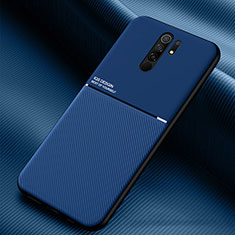 Ultra-thin Silicone Gel Soft Case Cover with Magnetic for Xiaomi Redmi 9 Prime India Blue