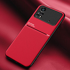 Ultra-thin Silicone Gel Soft Case Cover with Magnetic for Xiaomi Redmi Note 11E Pro 5G Red