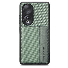 Ultra-thin Silicone Gel Soft Case Cover with Magnetic S01D for Huawei Honor 90 5G Green