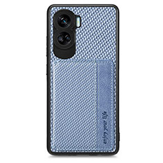 Ultra-thin Silicone Gel Soft Case Cover with Magnetic S01D for Huawei Honor 90 Lite 5G Blue