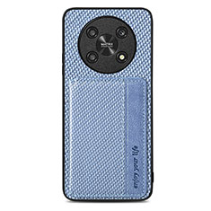 Ultra-thin Silicone Gel Soft Case Cover with Magnetic S01D for Huawei Honor Magic4 Lite 5G Blue