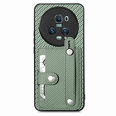 Ultra-thin Silicone Gel Soft Case Cover with Magnetic S01D for Huawei Honor Magic5 Pro 5G Green