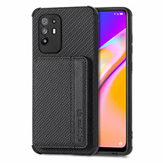 Ultra-thin Silicone Gel Soft Case Cover with Magnetic S01D for Oppo Reno5 Z 5G Black