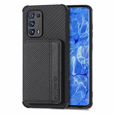 Ultra-thin Silicone Gel Soft Case Cover with Magnetic S01D for Oppo Reno6 Pro+ Plus 5G Black