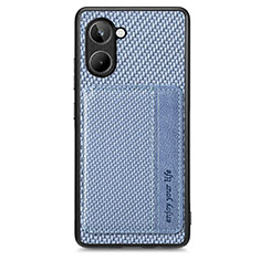 Ultra-thin Silicone Gel Soft Case Cover with Magnetic S01D for Realme 10 4G Blue