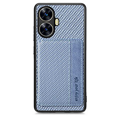 Ultra-thin Silicone Gel Soft Case Cover with Magnetic S01D for Realme C55 Blue
