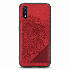 Ultra-thin Silicone Gel Soft Case Cover with Magnetic S01D for Samsung Galaxy A01 SM-A015 Red