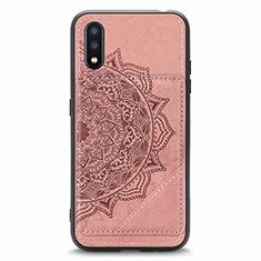 Ultra-thin Silicone Gel Soft Case Cover with Magnetic S01D for Samsung Galaxy A01 SM-A015 Rose Gold
