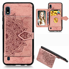 Ultra-thin Silicone Gel Soft Case Cover with Magnetic S01D for Samsung Galaxy A10 Rose Gold