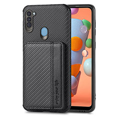 Ultra-thin Silicone Gel Soft Case Cover with Magnetic S01D for Samsung Galaxy A11 Black