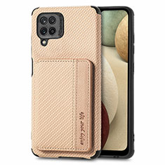 Ultra-thin Silicone Gel Soft Case Cover with Magnetic S01D for Samsung Galaxy A12 Nacho Gold
