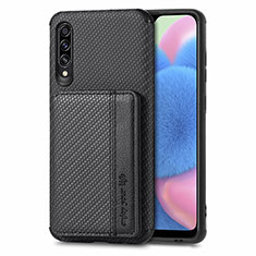 Ultra-thin Silicone Gel Soft Case Cover with Magnetic S01D for Samsung Galaxy A30S Black