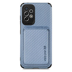 Ultra-thin Silicone Gel Soft Case Cover with Magnetic S01D for Samsung Galaxy A33 5G Blue