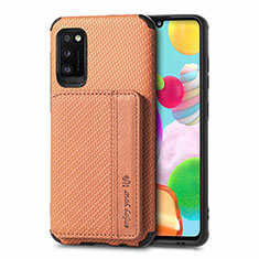 Ultra-thin Silicone Gel Soft Case Cover with Magnetic S01D for Samsung Galaxy A41 Brown