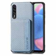 Ultra-thin Silicone Gel Soft Case Cover with Magnetic S01D for Samsung Galaxy A50 Blue