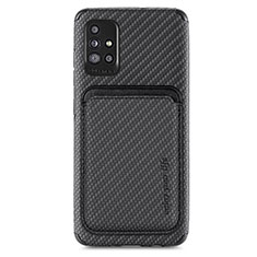 Ultra-thin Silicone Gel Soft Case Cover with Magnetic S01D for Samsung Galaxy A51 4G Black