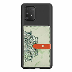 Ultra-thin Silicone Gel Soft Case Cover with Magnetic S01D for Samsung Galaxy A91 Green