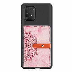 Ultra-thin Silicone Gel Soft Case Cover with Magnetic S01D for Samsung Galaxy A91 Pink