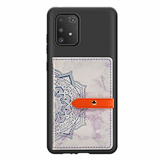 Ultra-thin Silicone Gel Soft Case Cover with Magnetic S01D for Samsung Galaxy A91 Purple
