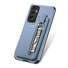 Ultra-thin Silicone Gel Soft Case Cover with Magnetic S01D for Samsung Galaxy F13 4G Blue
