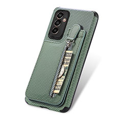 Ultra-thin Silicone Gel Soft Case Cover with Magnetic S01D for Samsung Galaxy F13 4G Green