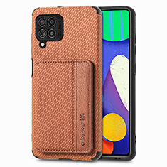 Ultra-thin Silicone Gel Soft Case Cover with Magnetic S01D for Samsung Galaxy F62 5G Brown