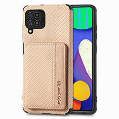 Ultra-thin Silicone Gel Soft Case Cover with Magnetic S01D for Samsung Galaxy F62 5G Gold