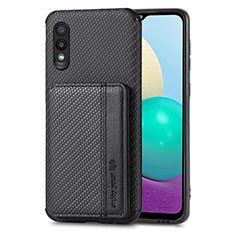 Ultra-thin Silicone Gel Soft Case Cover with Magnetic S01D for Samsung Galaxy M02 Black