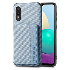Ultra-thin Silicone Gel Soft Case Cover with Magnetic S01D for Samsung Galaxy M02 Blue