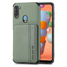 Ultra-thin Silicone Gel Soft Case Cover with Magnetic S01D for Samsung Galaxy M11 Green