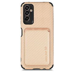 Ultra-thin Silicone Gel Soft Case Cover with Magnetic S01D for Samsung Galaxy M13 5G Gold