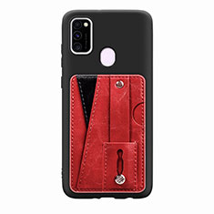 Ultra-thin Silicone Gel Soft Case Cover with Magnetic S01D for Samsung Galaxy M21 Red