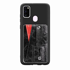 Ultra-thin Silicone Gel Soft Case Cover with Magnetic S01D for Samsung Galaxy M30s Black