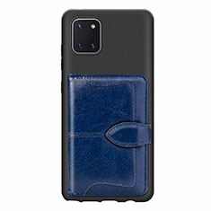 Ultra-thin Silicone Gel Soft Case Cover with Magnetic S01D for Samsung Galaxy M60s Blue